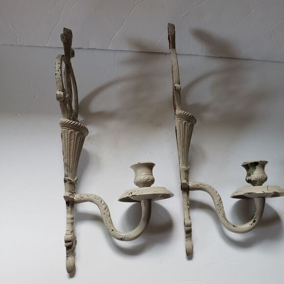 Heavy Metal Candle Sconces (2) - Picture 4 of 9